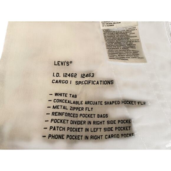 NWT Levi's Cargo I Shorts Mens Large Gray Black Camo Relaxed Fit White Tab - Picture 9 of 16